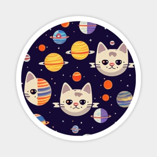 Pattern of cats face in space Magnet